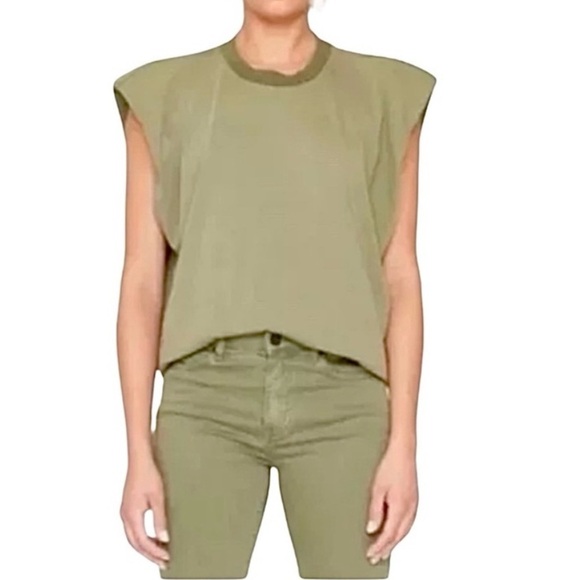 FP x Sandrine Rose Padded Shoulder Tank - Size M, Army Green - Picture 1 of 11